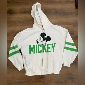 Mickey Mouse Kids White and Green Hoodie